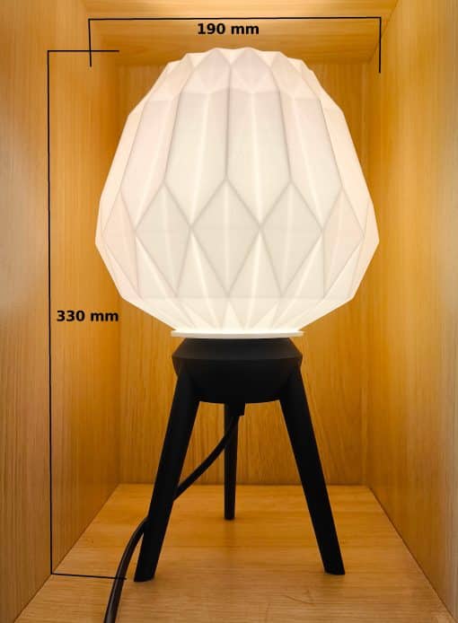 LUUMI Ori lamp with legs stand and size