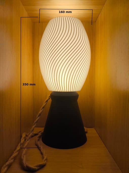 LUUMI Wave lamp with cone stand